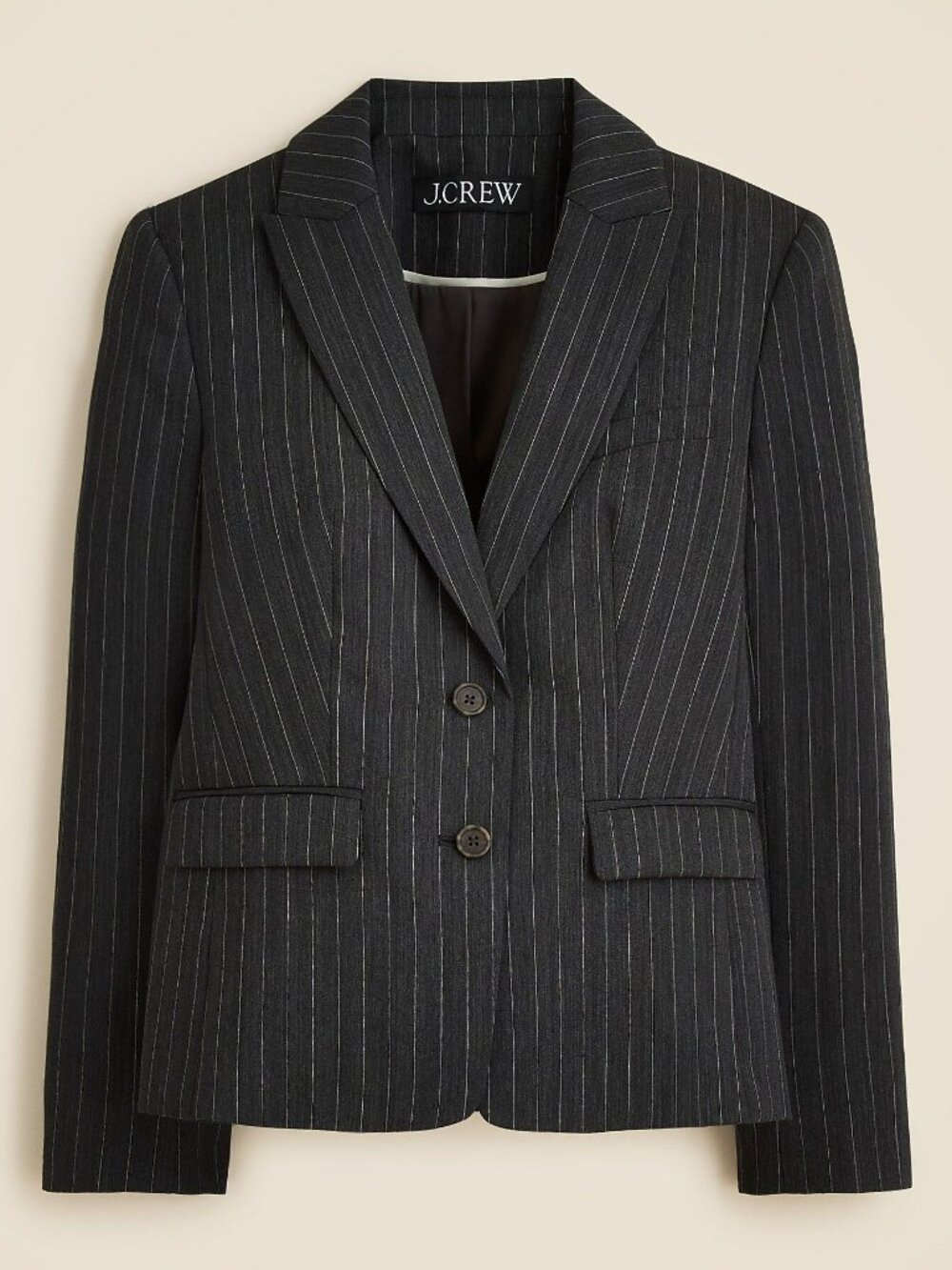 J. Crew École Blazer in Striped Italian Gauzy Wool Blend
